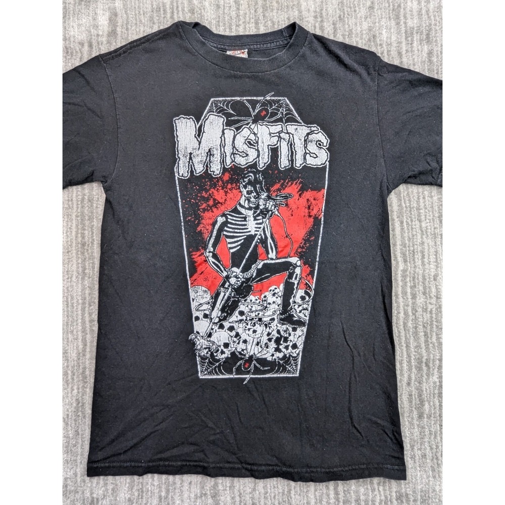 Vintage Y2K The Misfits Graphic T-Shirt Mens Small Black Alstyle Punk Skulls